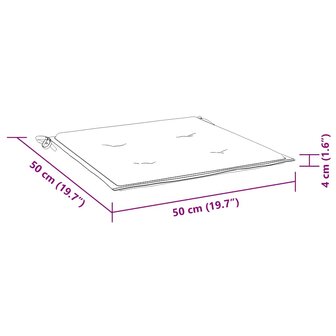 Tuinstoelkussens 4 st 50x50x4 cm stof meerkleurig 9