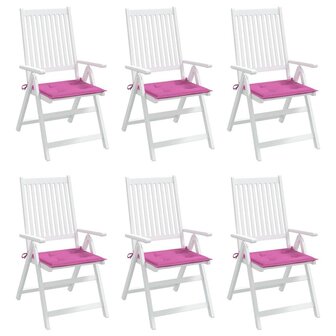 Tuinstoelkussens 6 st 50x50x4 cm stof roze 7