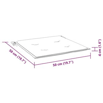 Tuinstoelkussens 6 st 50x50x4 cm stof roze 9