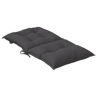 Stoelkussens 2 st lage rug 100x50x7 cm stof gem&ecirc;leerd antraciet 6