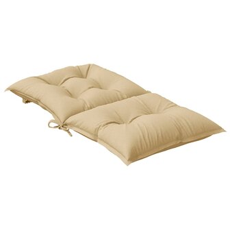 Stoelkussens 2 st lage rug 100x50x7 cm stof gem&ecirc;leerd beige 6