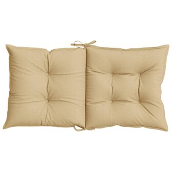 Stoelkussens 2 st lage rug 100x50x7 cm stof gem&ecirc;leerd beige 7