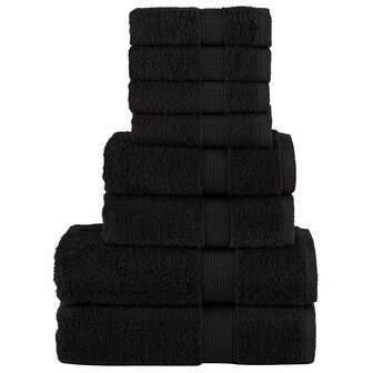 8-delige Handdoekenset SOLUND 600 g/m&sup2; zwart 1