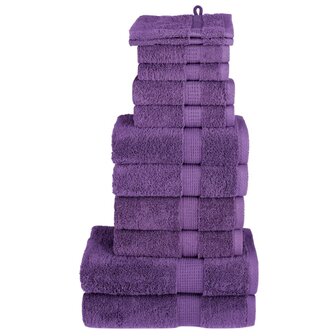 12-delige Handdoekenset SOLUND 600 g/m&sup2; paars 1