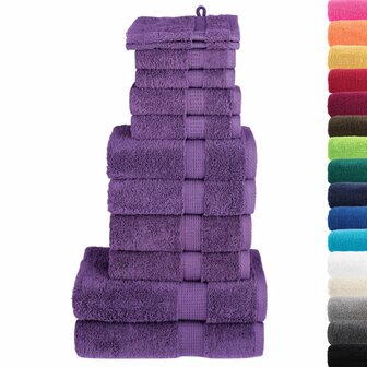 12-delige Handdoekenset SOLUND 600 g/m&sup2; paars 2