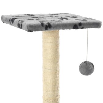 Kattenkrabpaal met sisal krabpalen 65 cm pootafdrukken grijs  4