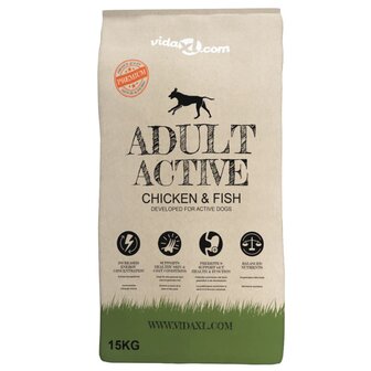 Premium hondenvoer droog Adult Active Chicken &amp; Fish 15kg 2
