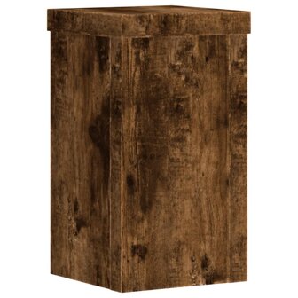 Plantenstandaards 2 st 10x10x18 cm bewerkt hout gerookt eiken 3