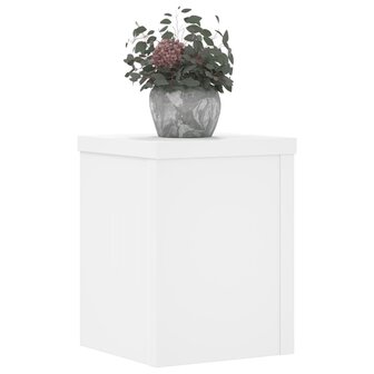 Plantenstandaards 2 st 15x15x20 cm bewerkt hout wit 8