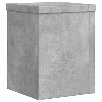 Plantenstandaards 2 st 15x15x20 cm bewerkt hout betongrijs 5