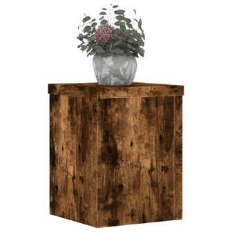 Plantenstandaards 2 st 15x15x20 cm bewerkt hout gerookt eiken 8