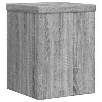 Plantenstandaards 2 st 15x15x20 cm bewerkt hout grijs sonoma 5