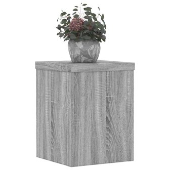 Plantenstandaards 2 st 15x15x20 cm bewerkt hout grijs sonoma 8