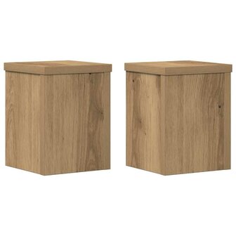 Plantenstandaards 2 st 15x15x20 cm hout artisanaal eiken 2