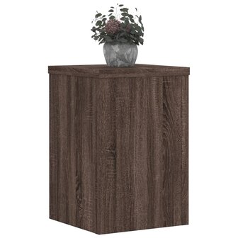Plantenstandaards 2 st 25x25x35 cm bewerkt hout bruin eiken 8