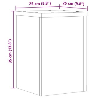 Plantenstandaards 2 st 25x25x35 cm hout artisanaal eiken 10