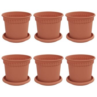 Plantenpotten 6 pcs Baksteenrood &Oslash; 15 x 12 cm Kunststof 2