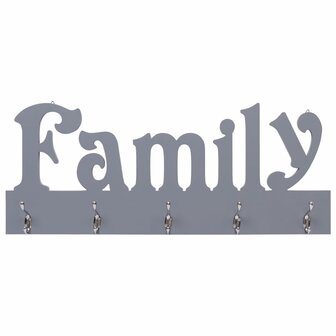 Wandkapstok FAMILY 74x29,5 cm grijs 2