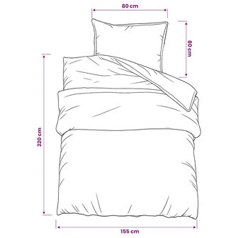 Dekbedovertrekset 155x220 cm katoen wit en bruin 6