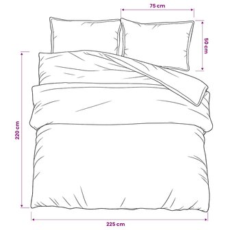 Dekbedovertrekset 225x220 cm katoen wit en bruin 6