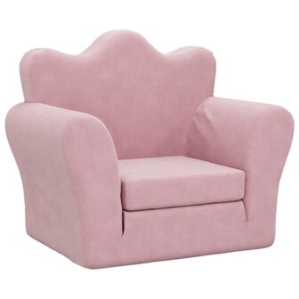 Kinderslaapbank zacht pluche roze 2