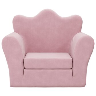 Kinderslaapbank zacht pluche roze 3