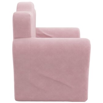 Kinderslaapbank zacht pluche roze 5