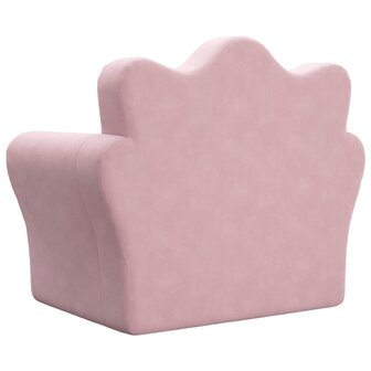 Kinderslaapbank zacht pluche roze 6