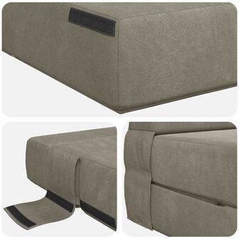 Vouwbare Sofa Bed Matras Lichtgrijs 70 x 80 x 60 cm Stof 5