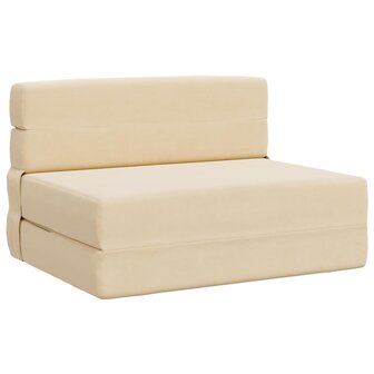 Vouwbare Sofa Bed Matras Cr&egrave;mekleurig 70 x 80 x 60 cm Stof 1
