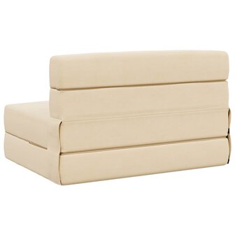 Vouwbare Sofa Bed Matras Cr&egrave;mekleurig 70 x 80 x 60 cm Stof 4