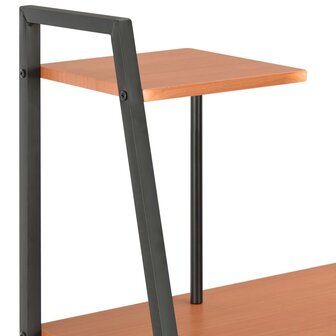 Bureau met schappen 102x50x117 cm zwart en bruin 5