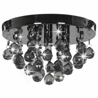 Plafondlamp met smoky kralen rond G9 zwart 2