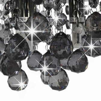 Plafondlamp met smoky kralen rond G9 zwart 4
