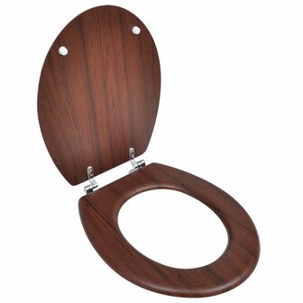Toiletbril simpel ontwerp MDF bruin 1