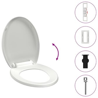 Toiletbril soft-close met quick-release ontwerp wit 10