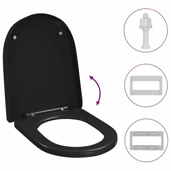 Toiletbril soft-close met quick-release ontwerp zwart 10