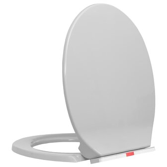 Toiletbril soft-close en quick-release ovaal lichtgrijs 1