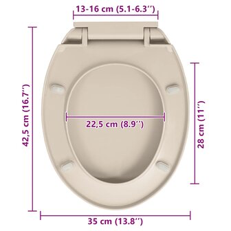 Toiletbril soft-close ovaal abrikooskleurig 10