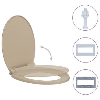 Toiletbril soft-close ovaal beige 2