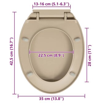 Toiletbril soft-close ovaal beige 10