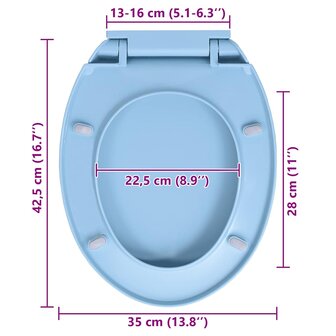 Toiletbril soft-close ovaal blauw 10