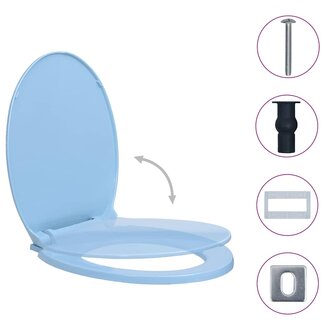 Toiletbril soft-close en quick-release ovaal blauw 2