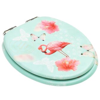 Toiletbril met soft-close deksel flamingo MDF 3