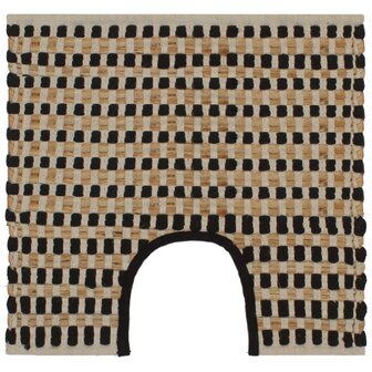 Badmattenset handgeweven jute en stof naturel en zwart 3