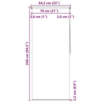 Rolgordijn voor douche 80x240 cm cirkel 10
