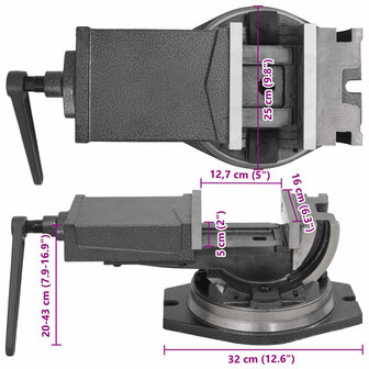 Bankschroef met 2 assen kantelbaar 160 mm 10