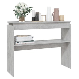 Wandtafel 102x30x80 cm bewerkt hout betongrijs 5