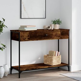 Wandtafel 100x34,5x75 cm bewerkt hout gerookt eikenkleurig 1