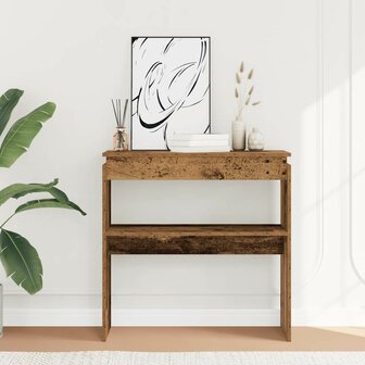 Wandtafel 80x30x80 cm bewerkt hout oud houtkleurig 1